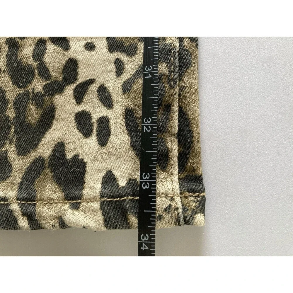 Fashion Nova Women’s Junior Size 15 Long Leopard Jeans Flared NWT. New With Tags - Picture 13 of 16